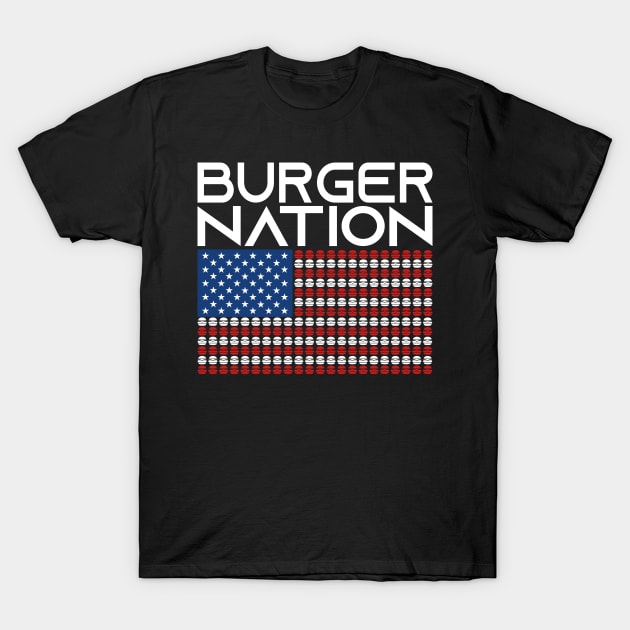America Burger Usa Us Flag States Nation T-Shirt by Monstershirts